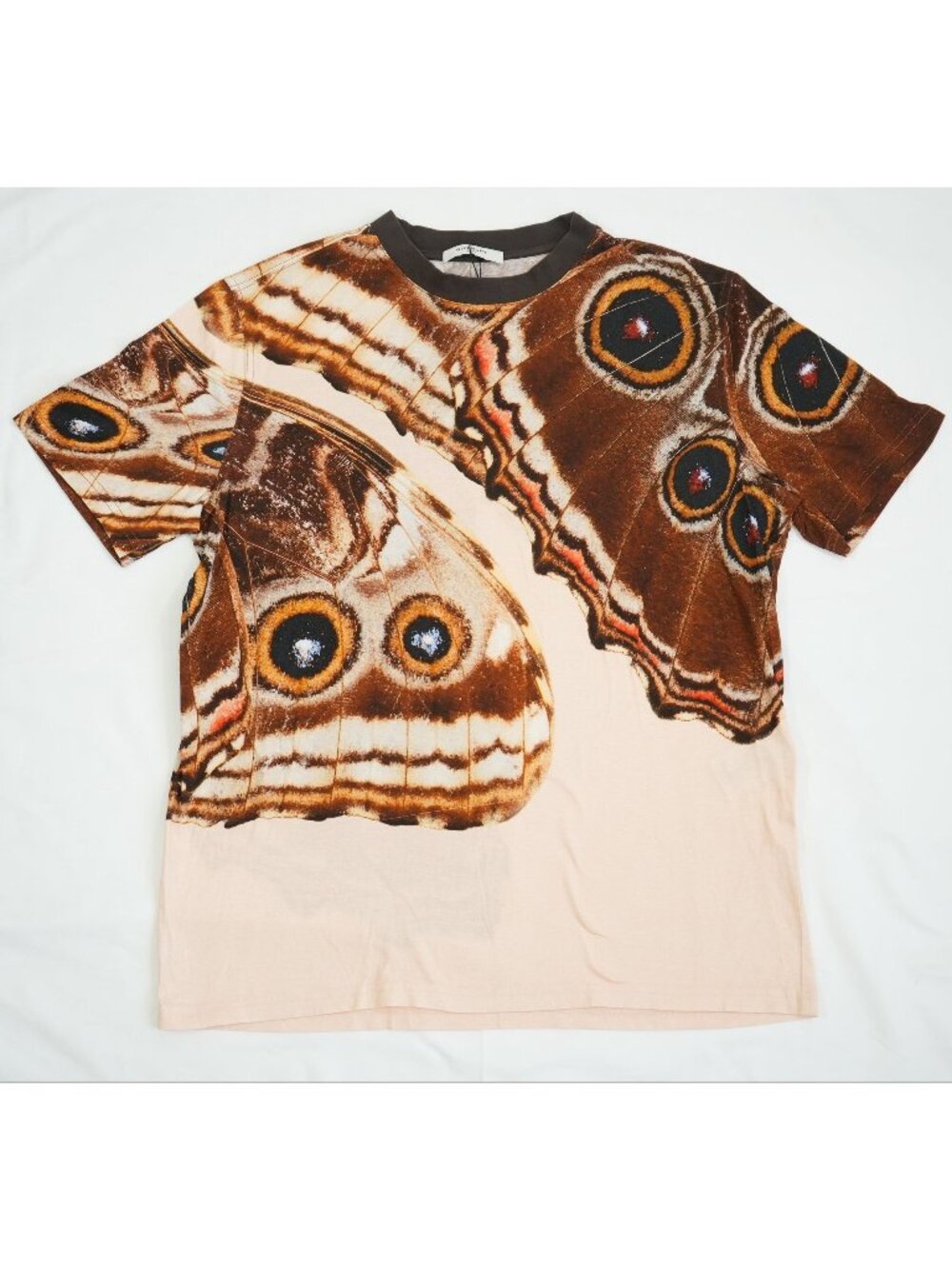 Givenchy Paris Men Butterfly Wing Graphic T-Shirt Brown Beige Size Small